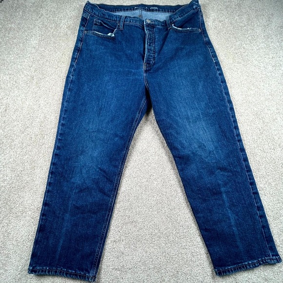 Old Navy Denim - Old Navy Extra High Rise Sky-Hi Straight Jeans Women 16 Petite Blue Denim Cotton